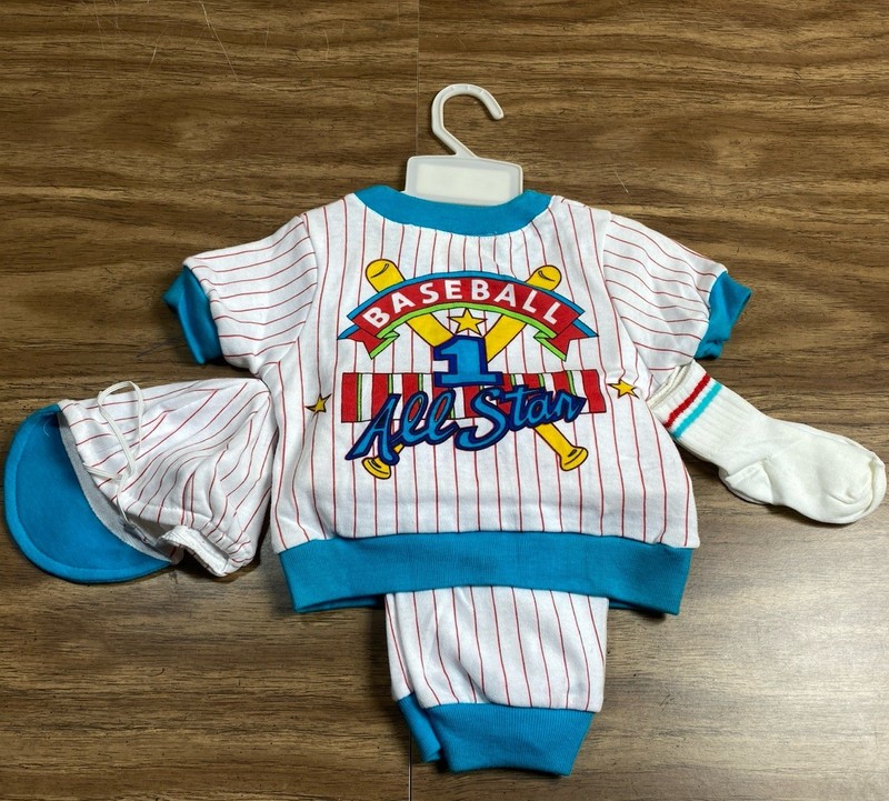 NOS New 90s Childwise Vtg 18mos Baby Set Baseball New With Tags Storage Wear gallery