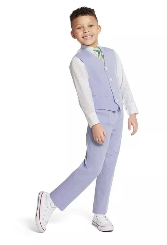 Nautica Toddler and Little Boys Pin Cord Machine Washable Vest Set - Bright Blue gallery