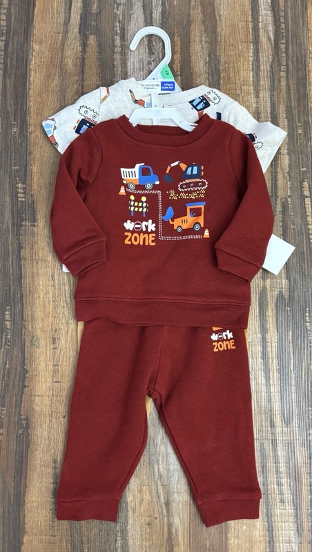 BRANDNEW Garanmals 4pc fleece crewtee red and ivory 6M boy