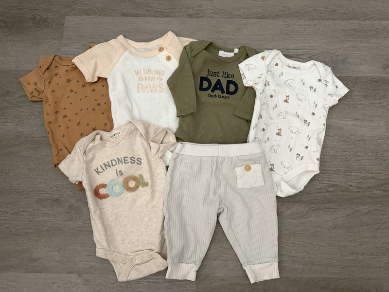 Baby Boy Clothing Lot 0-3 Months 15 Items Pants/Bodysuits/Socks/Hats gallery