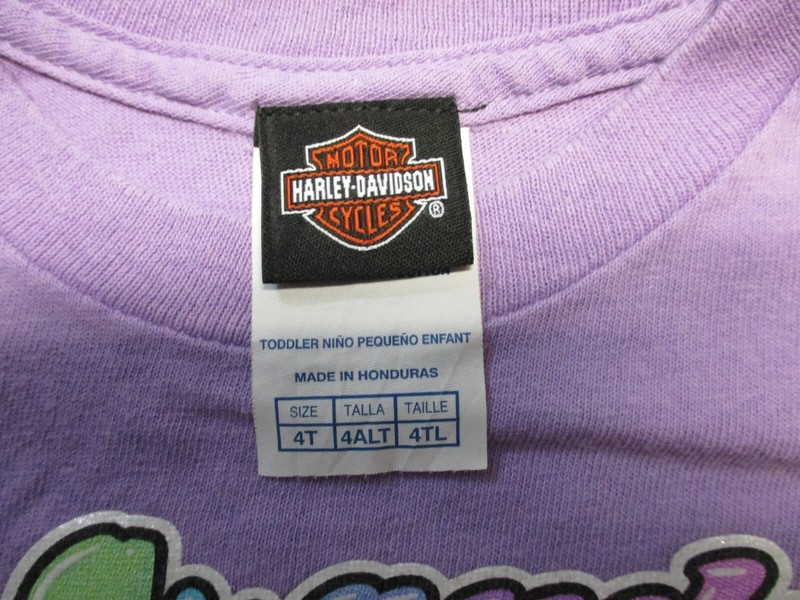 Harley Davidson Girls Shirt 4T Toddler Purple My Grandpa Rides Cotton T-Shirt gallery