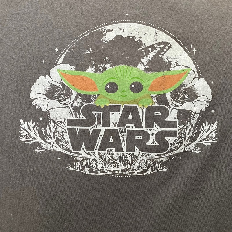 Disney Star Wars Grogu Baby Yoda Womens PJ top 3XL Gray crop length cap sleeve gallery