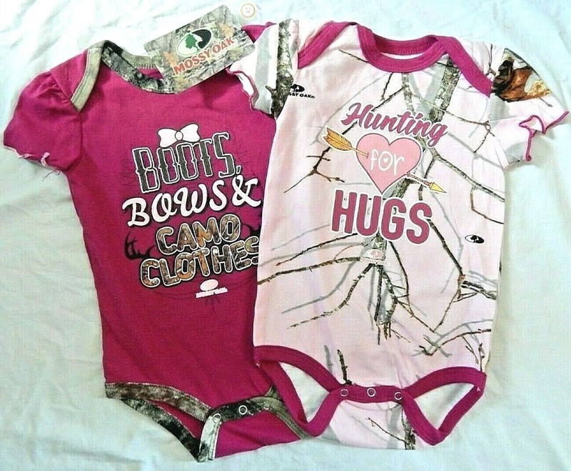 Baby Girls Mossy Oak Bodysuit 24 Months Pink Camo NEW Outfit Set 2pc