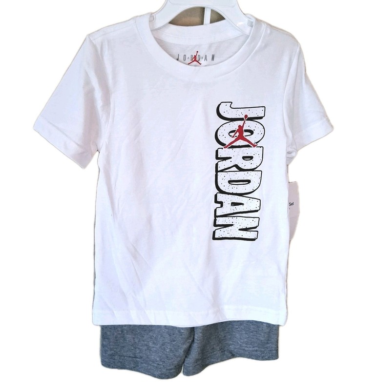 Air Jordan Jumpman Nike Shorts Set 4T Gray White Logo Graphics