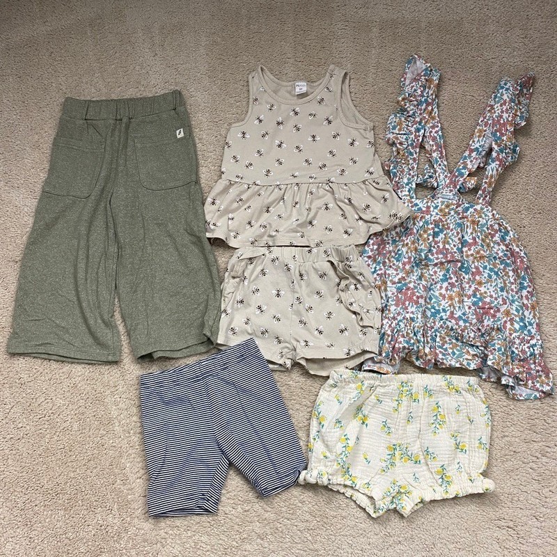 Toddler Girls Clothing Lot 3T Bundle Spring Summer Bee Floral Striped 6pc Set