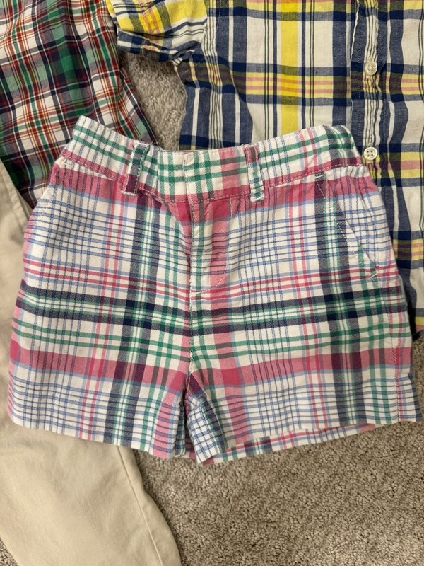 Lot of 4 Assorted Ralph Lauren Toddler Boys’ Bundle Plaid Logo Clothing, 12M gallery