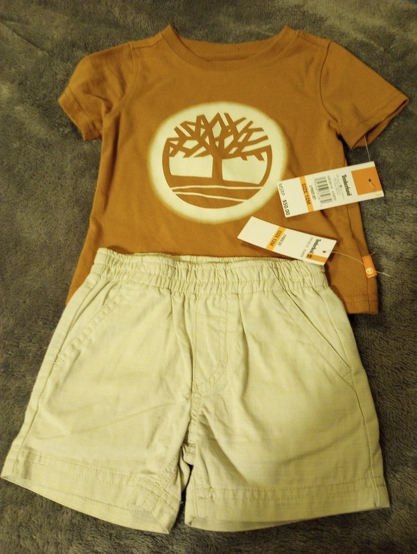 NWT Timberland Baby Boys 12 Month T-Shirt & Shorts Set Durable Cotton Twill