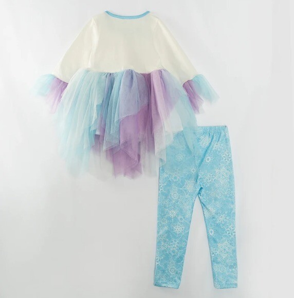 NEW Boutique Frozen Olaf Snowman Tulle Tunic & Leggings Girls Christmas Outfit gallery