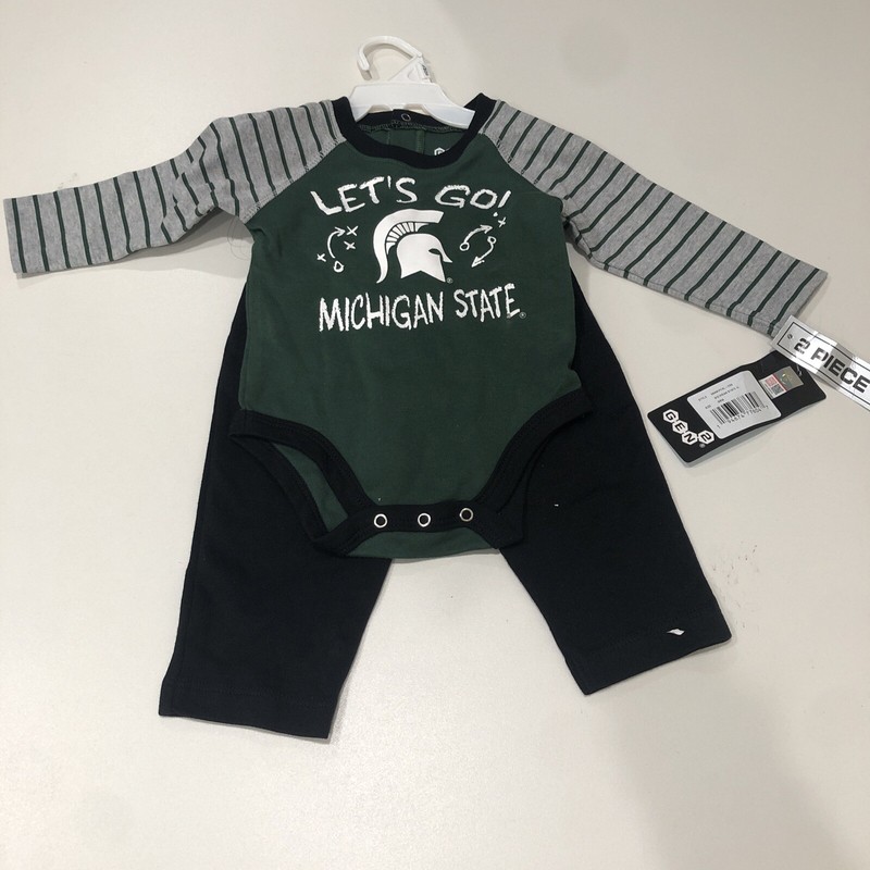 Gen2 Infant Green/Black Michigan State Spartans Bodysuit And Pants 3-6M