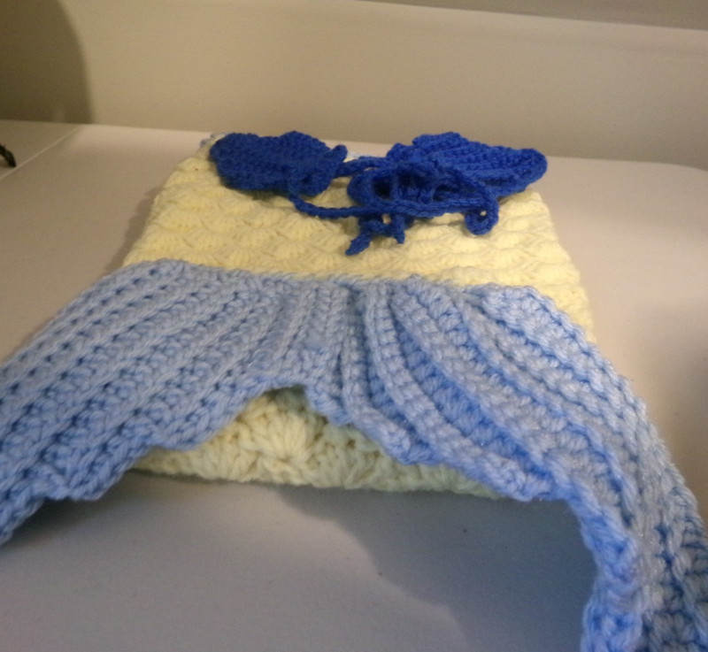 Baby Crochet Knit Photo Prop – Handmade Mermaid Outfit NEW