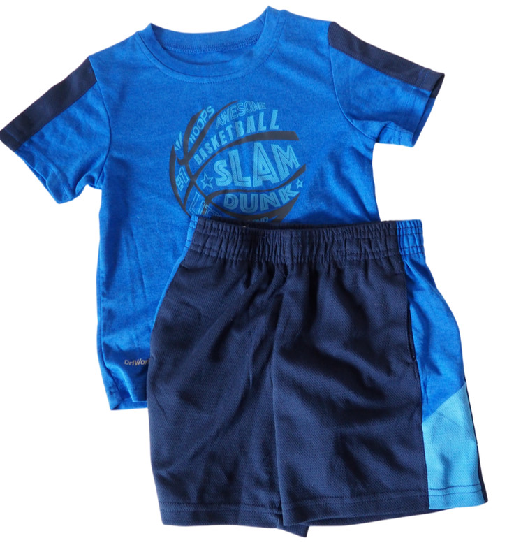 Athletic Works Basketball Slam Dunk Toddler Shorts Set Size 3T Blue Dri Works