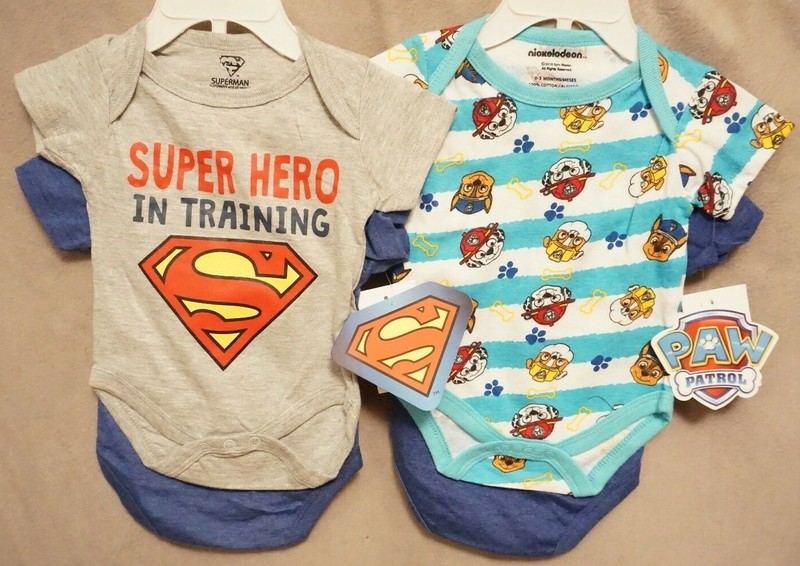 SUPER HERO IN TRAINING OR PAW PATROL SET OF 2 one piece «SUPER CUTE» BRAND NEW