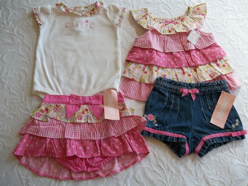 Gymboree Mini Blooms 2012 Snail ruffle skort shorts tiered top NWT bodysuit 3-6