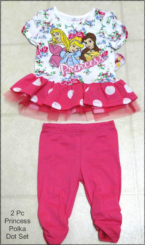 Girls Disney Summer Outfits- 0-3M–18M–24M