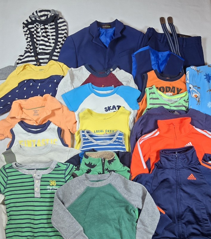 23 Lot Bundle Baby Boy Clothes Jacket Shirts Pants Bodysuit: 24M 24 Months