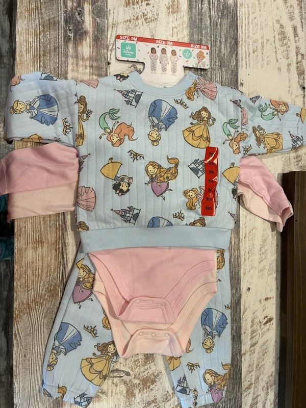 Disney Princess Baby Character Baby 4-Piece Ribbed Pajama Set 9month