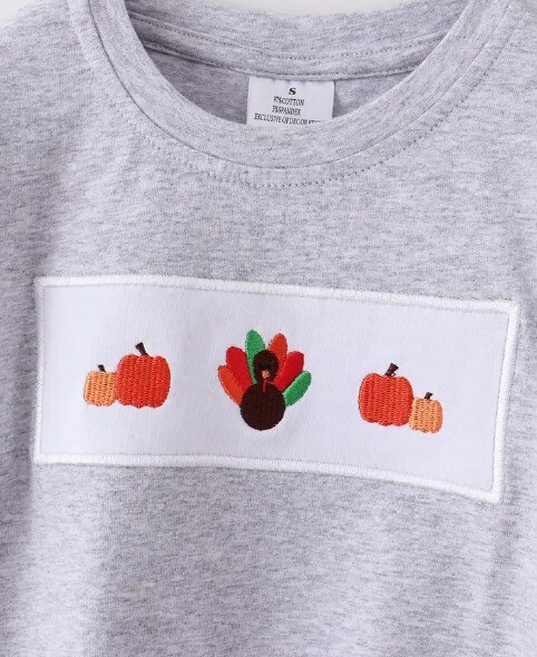 NEW Boutique Turkey Thanksgiving Boys Embroidered Panel Shirt Plaid Pants Outfit gallery