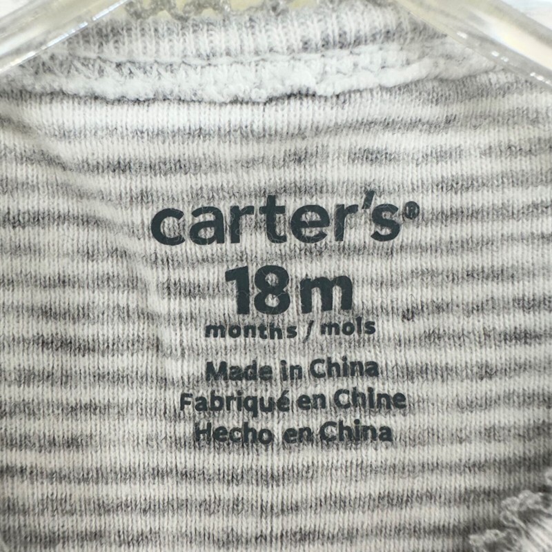 Carters 18 Mth Gray White Stripe LS One Piece Pink White Pants Polar Bear Outfit gallery
