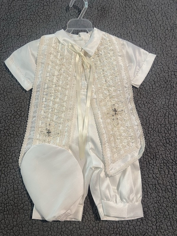 Baby Boy Christening Outfit, Ivory, Blessing or Baptism Traje, Made In Mexico