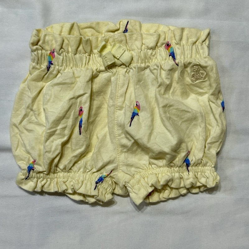 Baby Gap 0-3 Mos Girls Bodysuit Tank & Shorts Set Yellow Parrots gallery