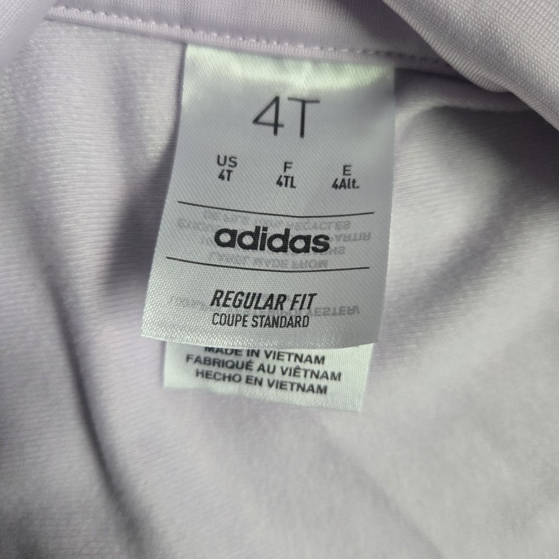 Lavender Adidas 2‑Piece Tracksuit Set 4T Jacket Pants Purple Stripes Athleisure gallery