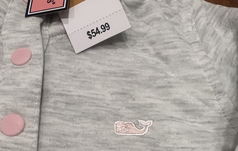 Classic Vineyard Vines Toddler Girl 4T Light Gray Quilted Snap Quarter Pullover gallery