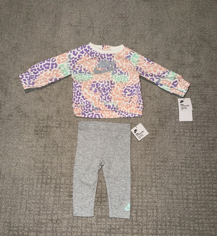 Nike Baby Animal Print Sweatshirt & Pants Set Multicolor Size 9M