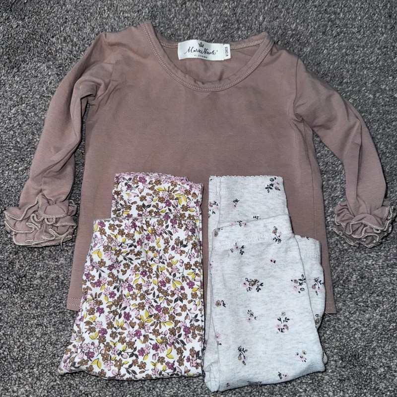 Baby Girl 9 Months Monochrome Beige Neutral Outfits Boutique Ruffle Floral gallery