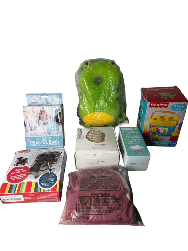 Baby Essentials Bundle Set Tiny Twinkle Bibs Fisher Price Toys Travel Bag + More