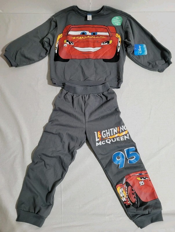 Disney Pixar Cars Lightning McQueen Kids Boy Size 6 Sweatshirt Pants 2 Piece Set