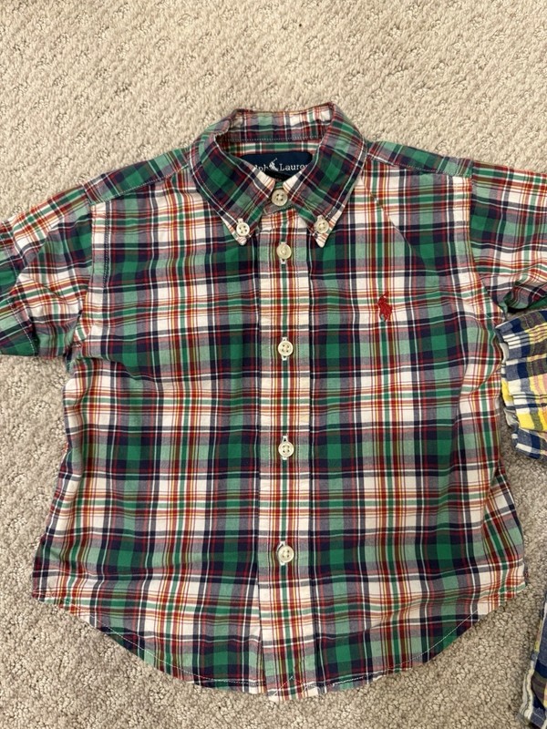 Lot of 4 Assorted Ralph Lauren Toddler Boys’ Bundle Plaid Logo Clothing, 12M gallery