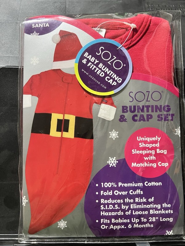 New Sozo Santa Baby Bunting & Cap Set 0-6months