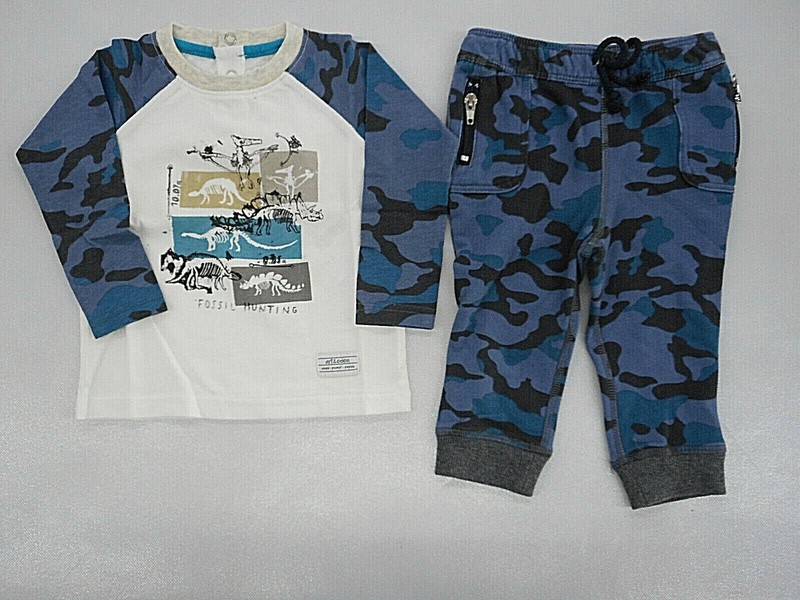Infant/Boys Art & Eden L.S. Dinosaur Shirt & Camo Fleece Jogger Pants Sz 6/9M-5