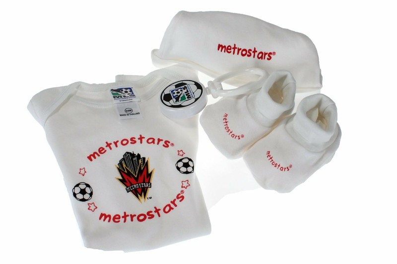 MLS Soccer Newborn Baby New York/New Jersey Metrostars Vintage Boxed Gift Set gallery