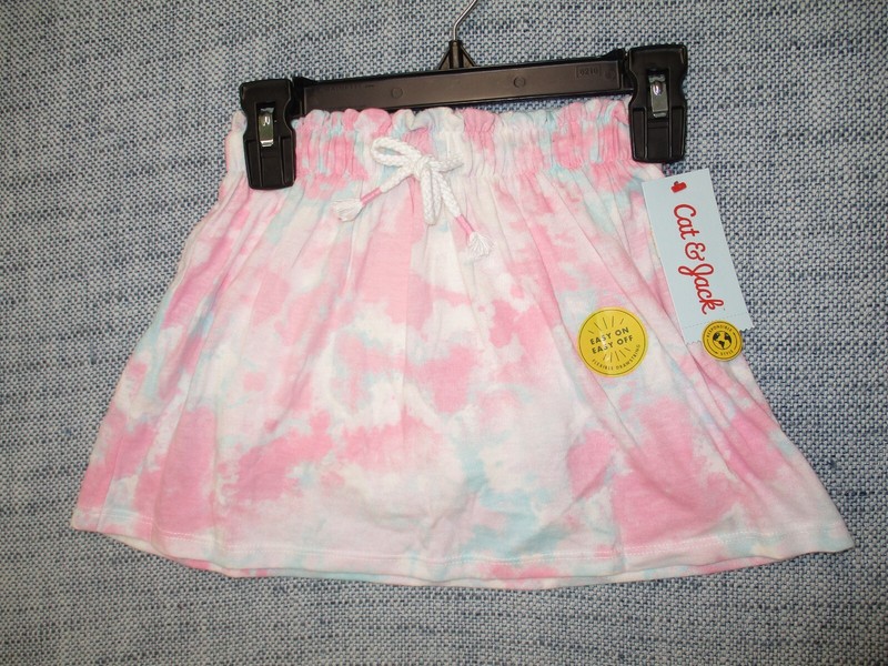 Cat & Jack Toddler Girls Size 3T Cool Tie Dye Skirt Scooter Skort Pink, Blue
