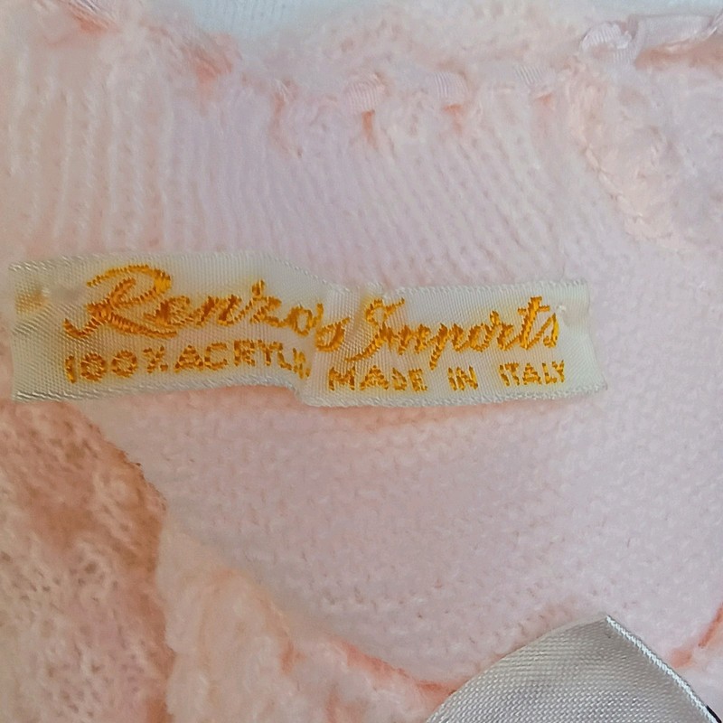 Baby Girl Layette Pink Set Vintage 50s Crochet Made In Italy Renzo's Sweater Cap gallery