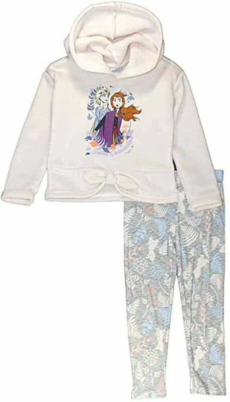 Frozen 2 Toddler Girls Off White Hoodie 2pc Legging Set Size 2T 3T 4T