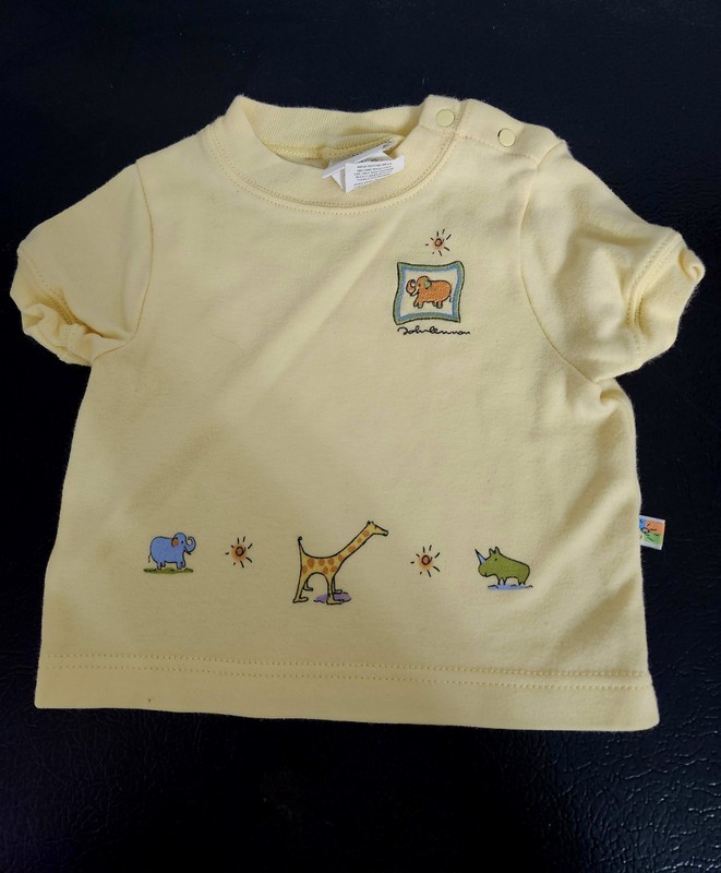 Carters John Lennon Baby Yellow Shirt 6-9 Months Vintage
