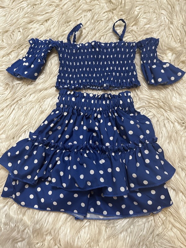 SHEIN Skirt Shirt Set Blue Baby Toddler Size 12-18 Months Girl