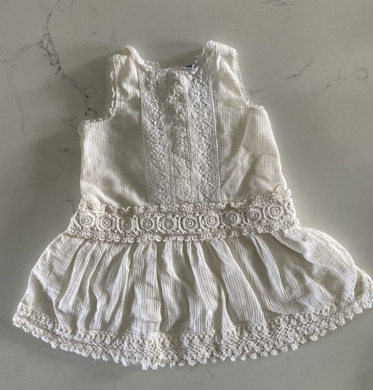 Lot of 2 pcs : Ivory Girls Baby Gap Dress 3-6M, Sunflower Dress/Cardigan 12M gallery