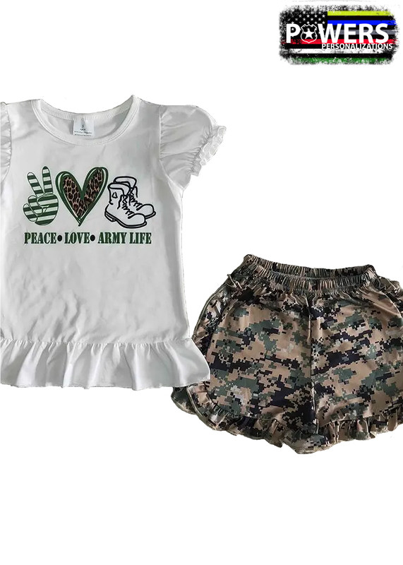 Baby/Toddler Army Short Set