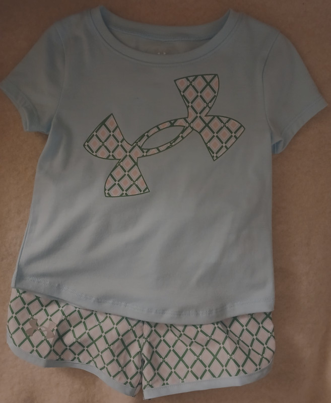 UNDER ARMOUR BLUE*GREEN & PINK SHORTS OUTFIT-SIZE 12 MONTHS-NEW WITH TAGS gallery