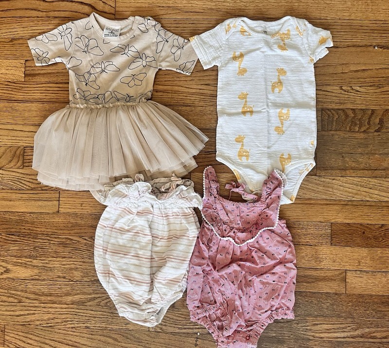 Baby Girl Summer Clothes Lot Of 4 Sz 3-6 Mos, Hux Baby, Aiden, Cat & Jack