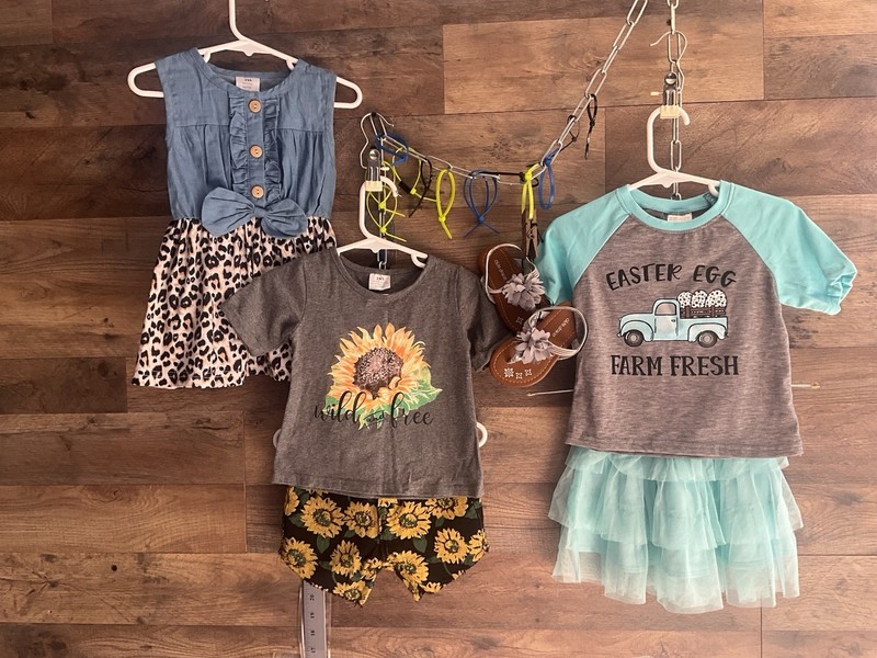 Boutique Girls 18-24 Months Outfits Lot X3 With Sandals