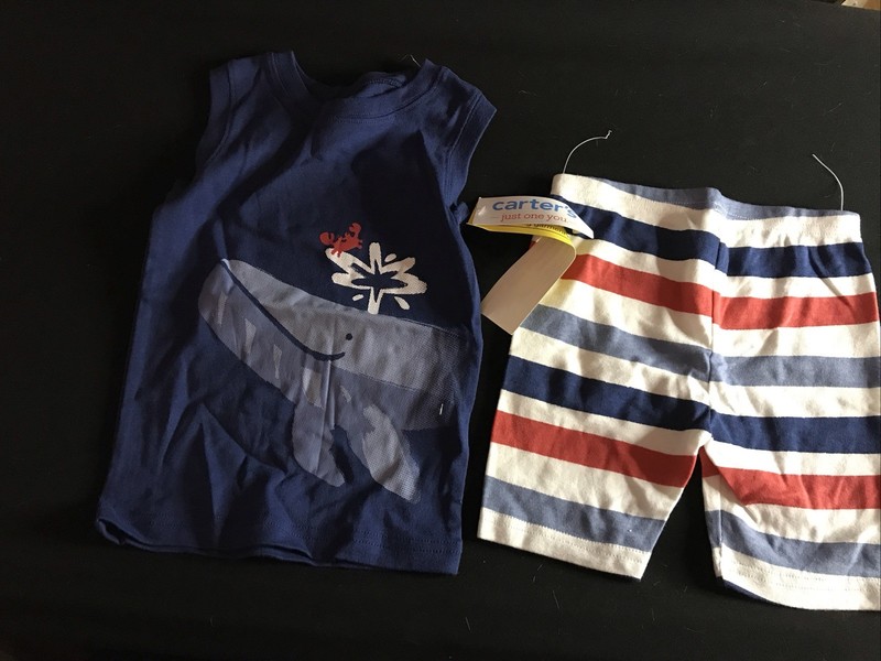 Carter Two-Piece Boy Toddler Shorts Set Size 3T Red White and Blue NWT