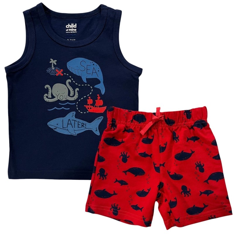 Child of Mine by Carter’s Baby Boys Tank Top & Shorts Outfit Set Size 0-3 Months