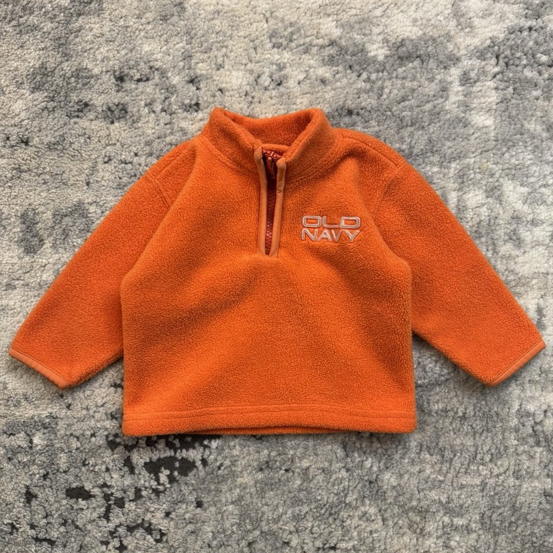 Y2K Old Navy Pullover Baby 6-12 M Orange 1/4 Zip