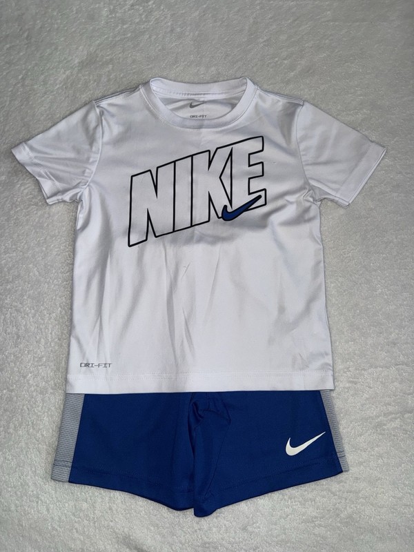 Size 7 (5 Outfits) “Nike” Logo T-Shirt & Shorts 2 Piece Outfit Set