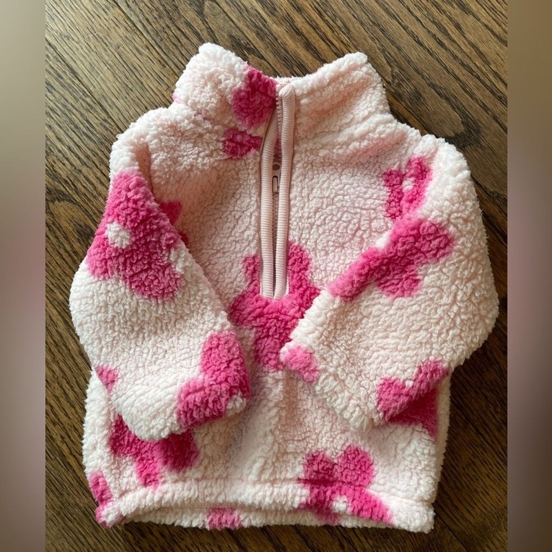 Cozy Fleece Outfit Set Pink Sherpa Pullover Leggings 3M Baby gallery