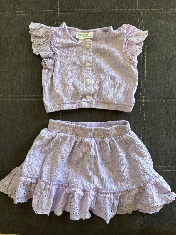New Rare Editions Toddler Girls 2 Piece Elastic Waistband Woven Short Set 3T